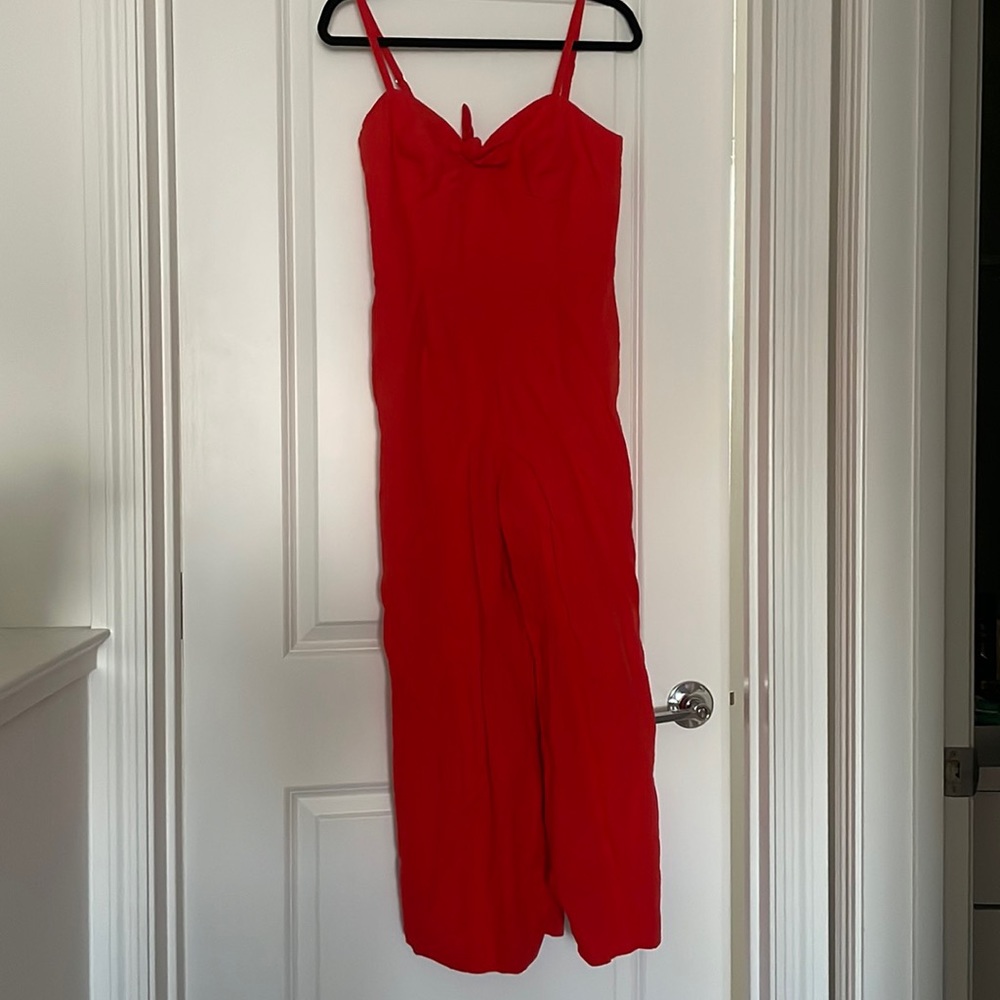 J. Crew | Red Orange Tie Front Jumpusit
